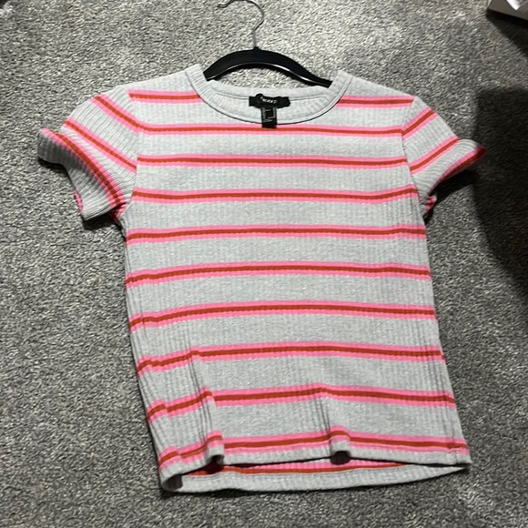 Forever 21 gray striped tee - Picture 1 of 1